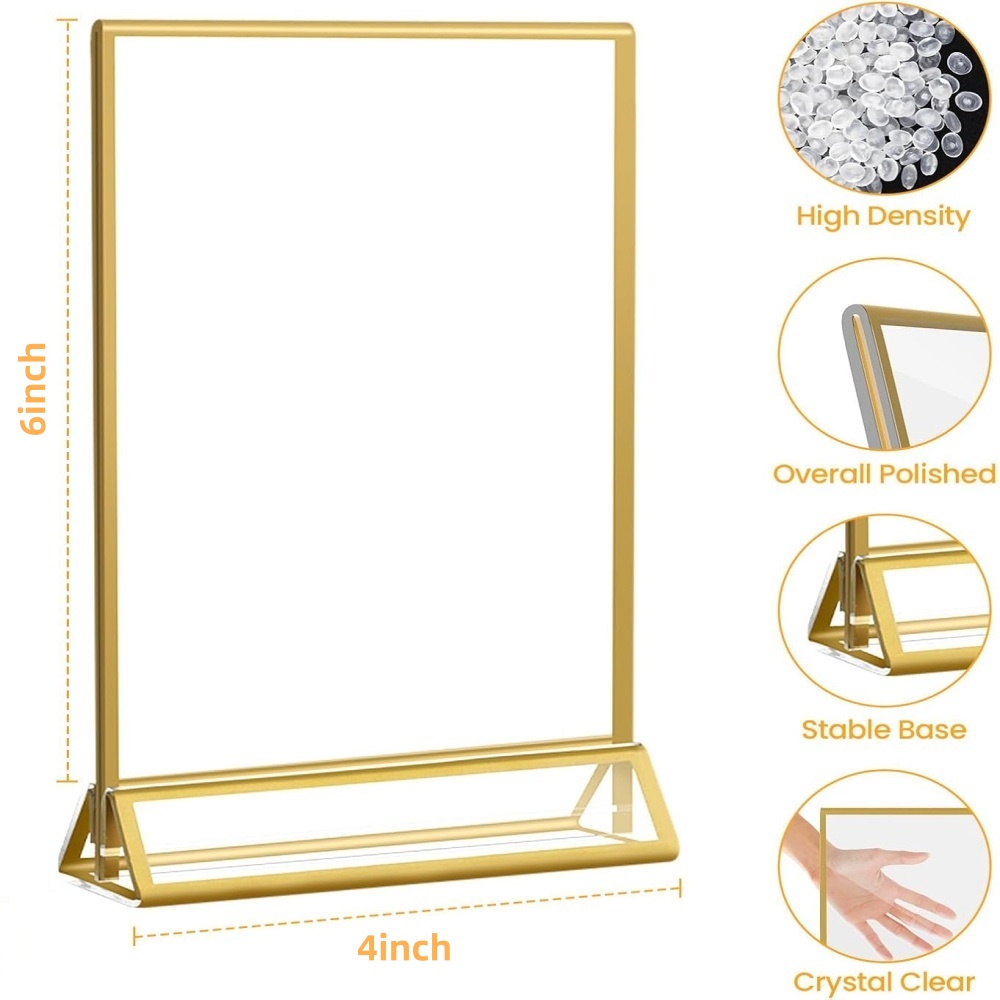 6 Pack Gold 4x6 Acrylic Pictur - Table Number Gold recension och pris