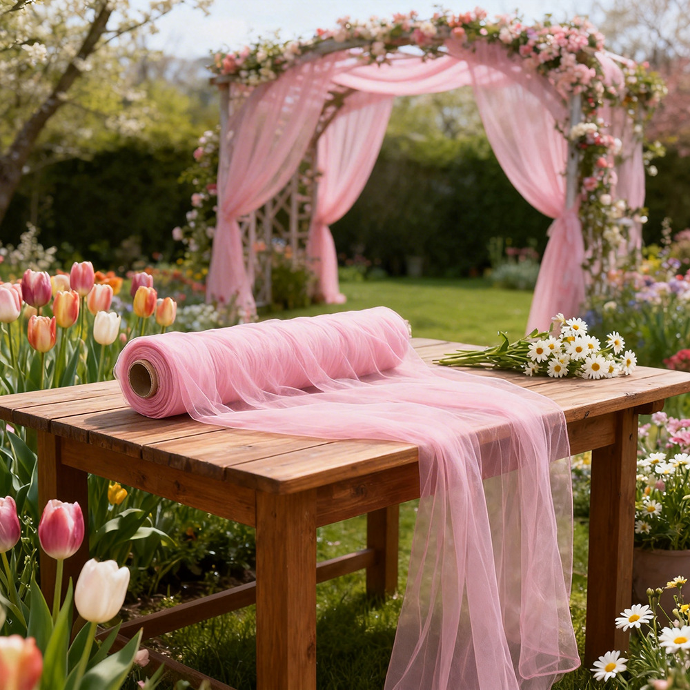Extra Long Semi Transparent Tu - Wedding Backdrop Curtain recension och pris