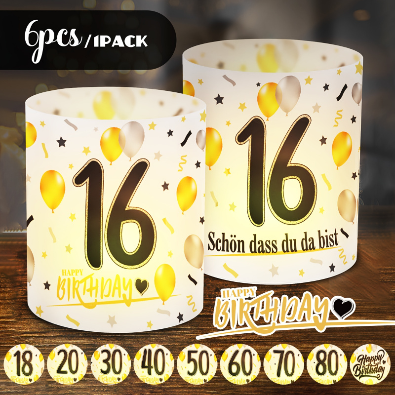 6 pcs. Black Gold Birthday Tab - Table Number Gold recension och pris