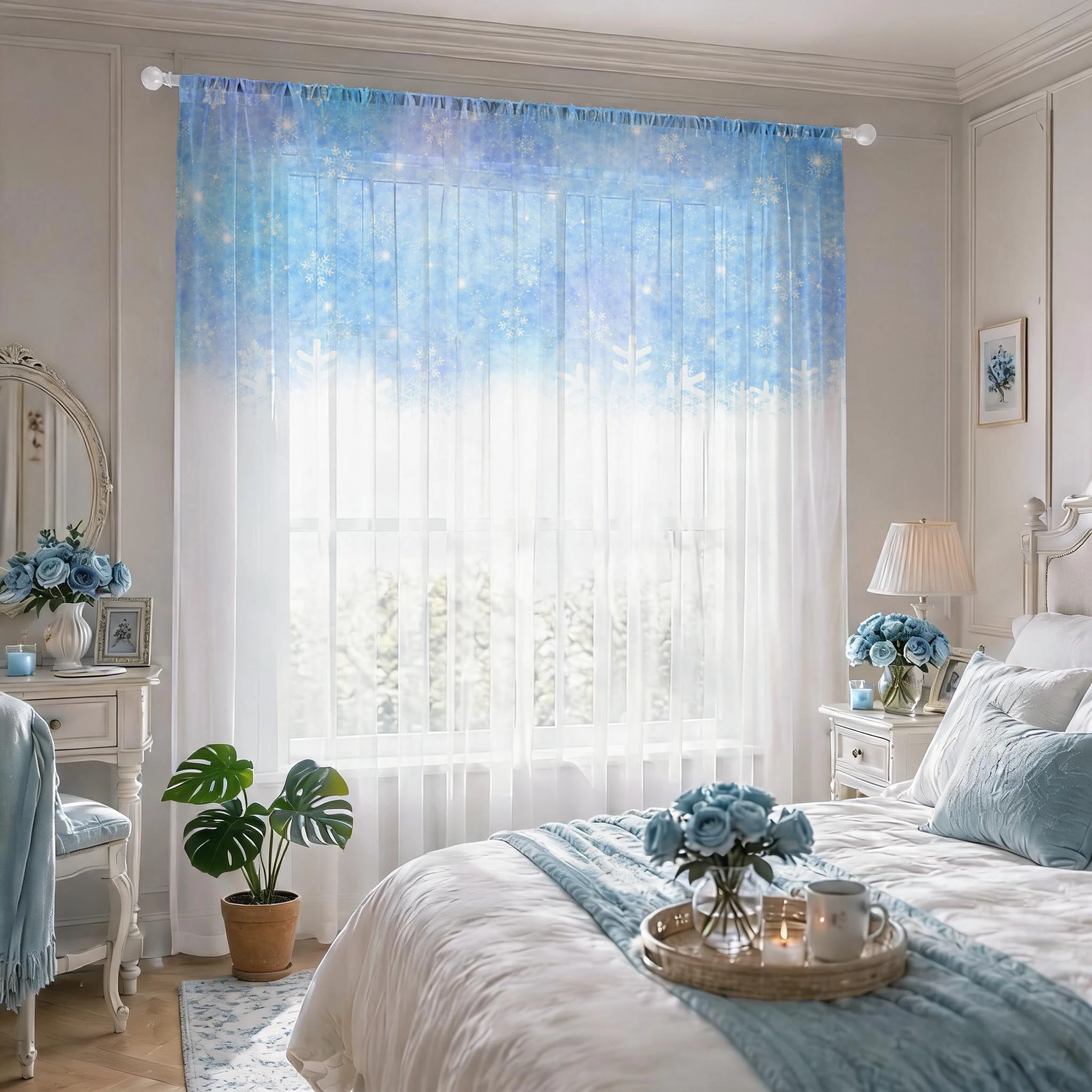 Floral Gradient Sheer Curtain, - Good Floral & Wedding Decor Supply Photos recension och pris
