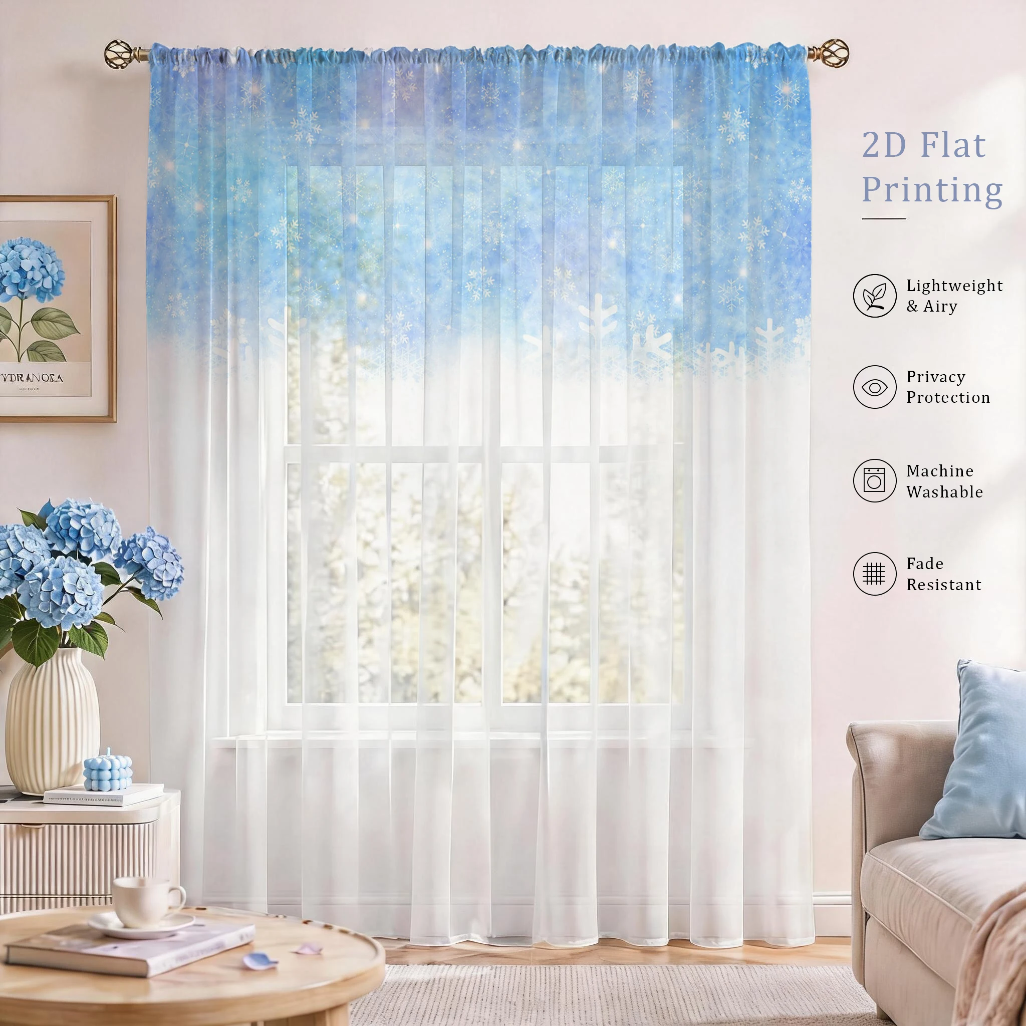 Floral Gradient Sheer Curtain, - Good Floral & Wedding Decor Supply Photos recension och pris